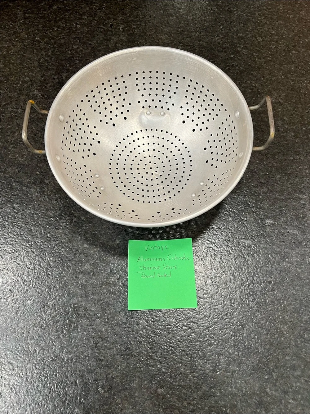Vintage Aluminum Colander - Silver Drain Basket